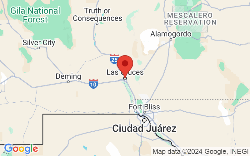 Map of Las Cruces, New Mexico